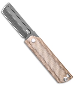 D Rocket Designs MaximX Liner Lock Knife Tan Micarta  (3.25" Gray)