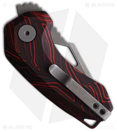 Damned Designs Oni Knife Red/Black Damascus G-10 SW