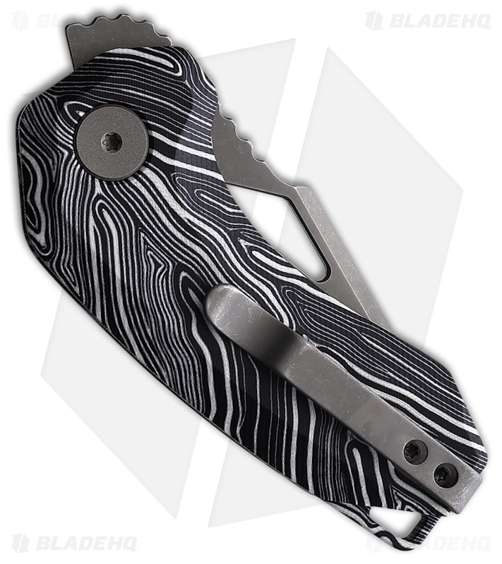 Damned Designs Oni Knife Black/White Damascus G-10 SW