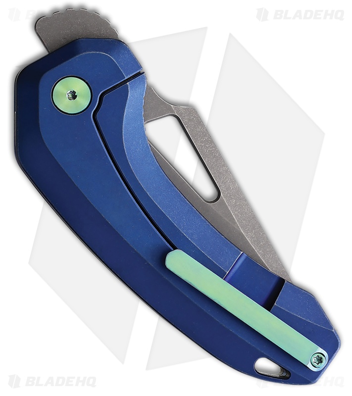 Damned Designs Djinn XL Knife Blue Titanium SW 14C28N