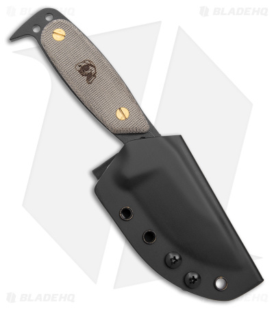 DPx Gear HEST Original Fixed Blade Knife Green Micarta (3.75" Black)