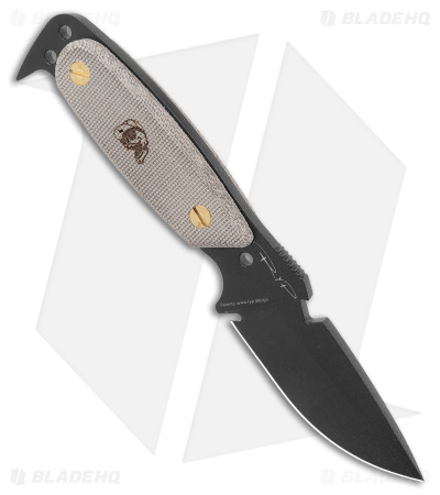 DPx Gear HEST Original Fixed Blade Knife Green Micarta (3.75" Black)