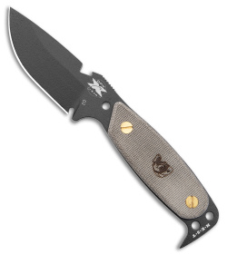 DPx Gear HEST Original Fixed Blade Knife Green Micarta (3.75" Black)