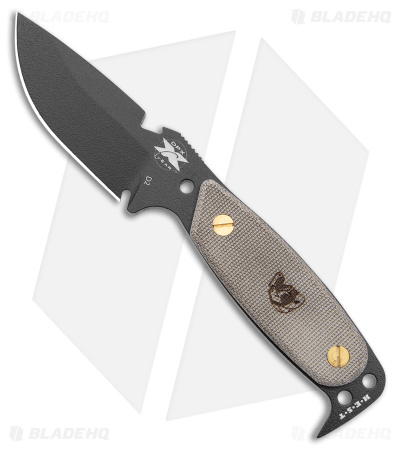 DPx Gear HEST Original Fixed Blade Knife Green Micarta (3.75" Black)