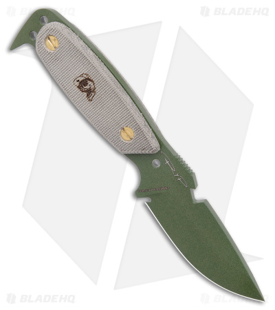 DPx Gear HEST Original Fixed Blade Knife Green Micarta (3.75" OD Green)