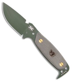 DPx Gear HEST Original Fixed Blade Knife Green Micarta (3.75" OD Green)