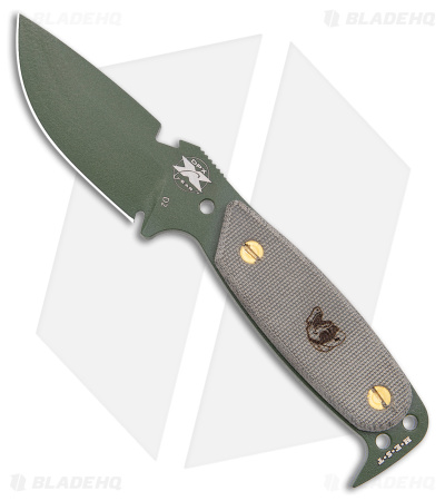 DPx Gear HEST Original Fixed Blade Knife Green Micarta (3.75" OD Green)
