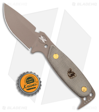 DPx Gear HEST Original Fixed Blade Knife Green Micarta (3.75" Tan)