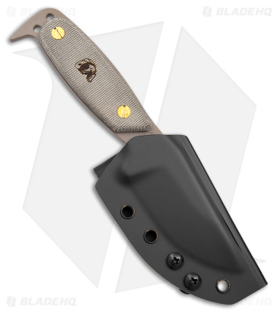 DPx Gear HEST Original Fixed Blade Knife Green Micarta (3.75" Tan)