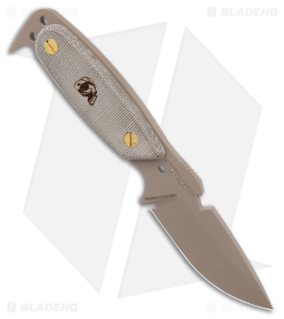 DPx Gear HEST Original Fixed Blade Knife Green Micarta (3.75" Tan)
