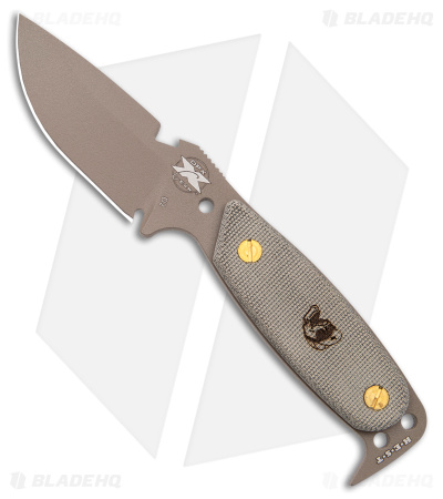 DPx Gear HEST Original Fixed Blade Knife Green Micarta (3.75" Tan)