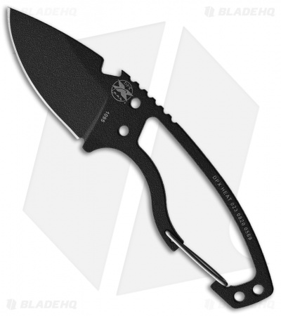 DPx Gear HEAT Hiker Drop Point Fixed Blade Knife Black Steel (2.5" Black)