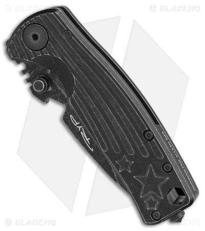 DPx Gear HEST/F Urban Frame Lock Knife Black Flag Titanium (2.9" Black SW)