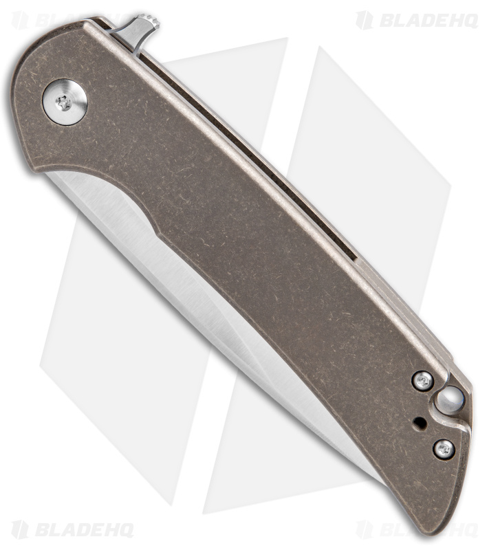 DROP + Ferrum Forge | Crux Folding Knife | Bronze Titanium - Blade HQ