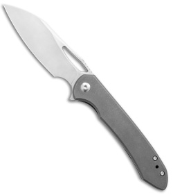 DROP + Ferrum Forge Dao Frame Lock Knife Gray Titanium (3.4" Satin)