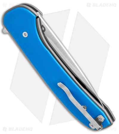 DROP + Ferrum Forge Gent Frame Lock Knife Blue G-10 (3" Satin)