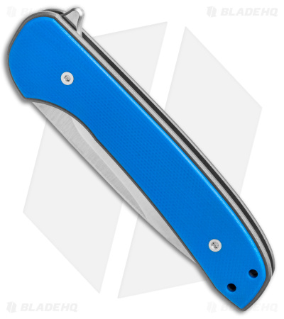 DROP + Ferrum Forge Gent Frame Lock Knife Blue G-10 (3" Satin)
