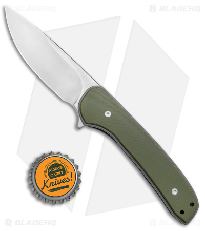 DROP + Ferrum Forge Gent Frame Lock Knife Green G-10 (3" Satin)