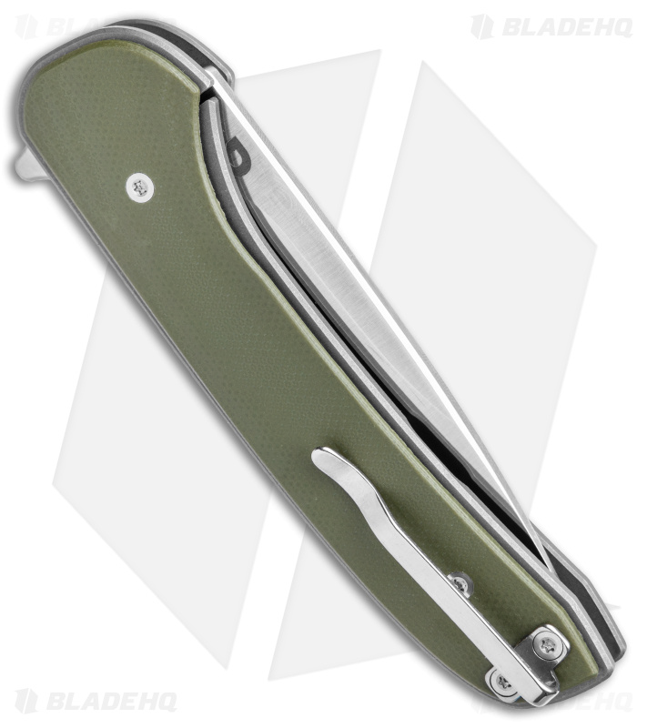 DROP + Ferrum Forge Gent Frame Lock Knife Green G-10 (3" Satin)