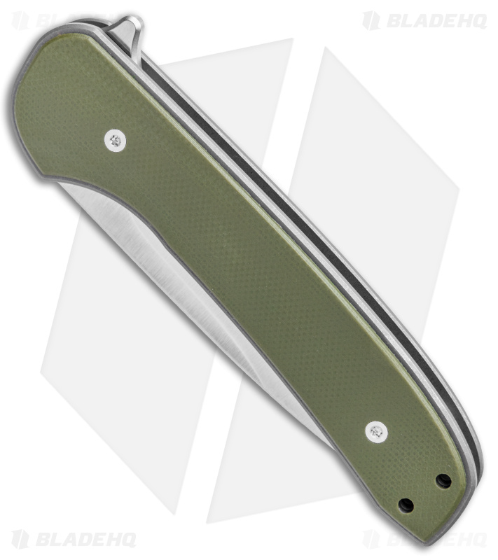 DROP + Ferrum Forge Gent Frame Lock Knife Green G-10 (3" Satin)