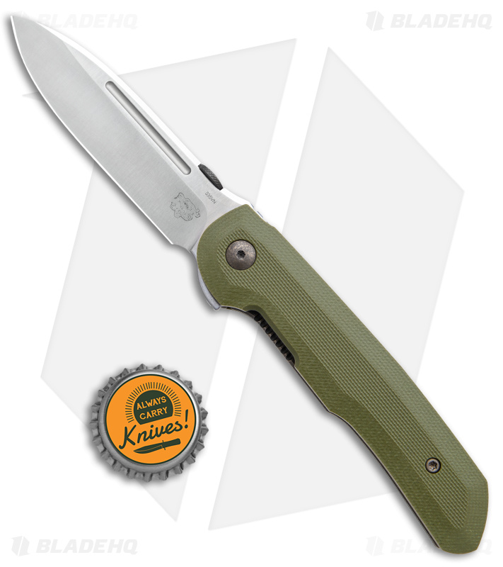 DROP + Terzuola Compact Tactical Folder Knife OD Green G-10 (3.25" Satin)