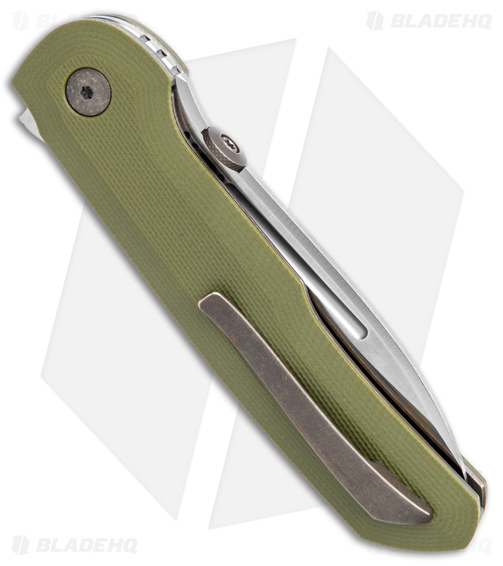 DROP + Terzuola Compact Tactical Folder Knife OD Green G-10 (3.25" Satin)