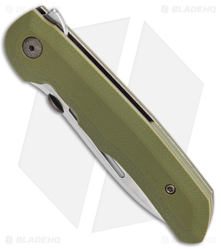 DROP + Terzuola Compact Tactical Folder Knife OD Green G-10 (3.25" Satin)