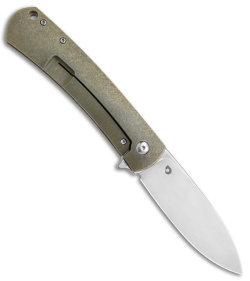 DROP + Laconico Keen Frame Lock LH Knife Bronze Titanium (3.25" Satin)