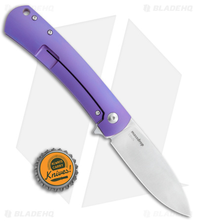 DROP + Laconico Keen Frame Lock LH Knife Purple Titanium (3.25" Satin)