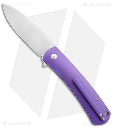 DROP + Laconico Keen Frame Lock LH Knife Purple Titanium (3.25" Satin)