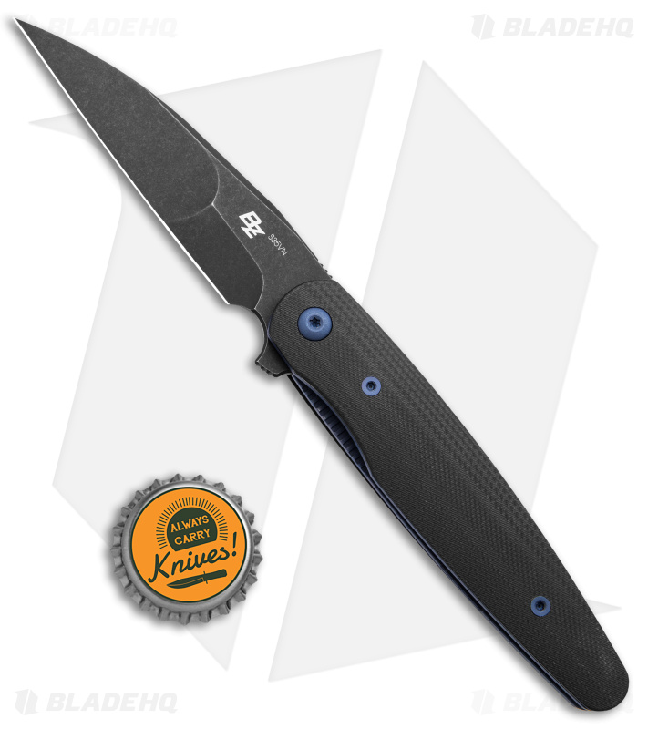 DROP + Zinker Dogtooth Frame Lock Knife Black G-10 (3.25" Black)