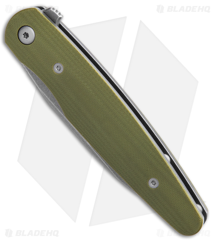 DROP + Zinker Dogtooth | Frame Lock Knife | OD Green G-10 - Blade HQ