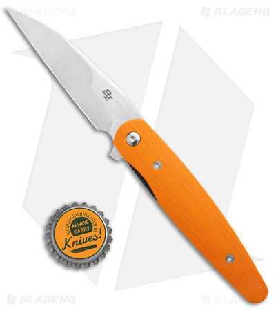 DROP + Zinker | Dogtooth Frame Lock Knife | Orange G-10 - Blade HQ