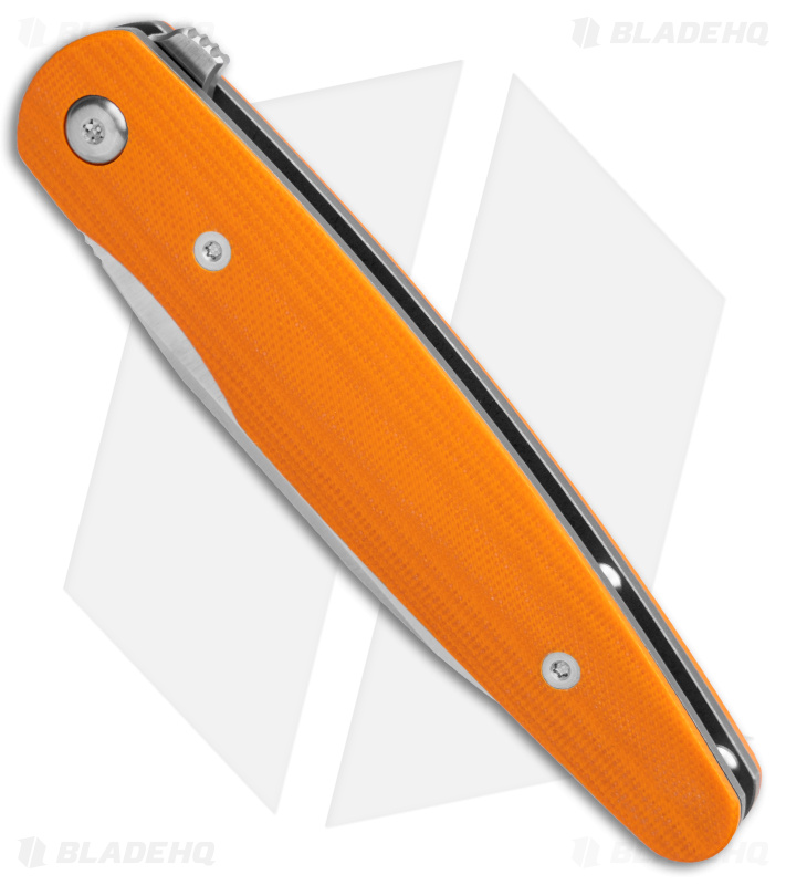 DROP + Zinker | Dogtooth Frame Lock Knife | Orange G-10 - Blade HQ