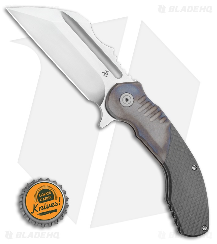 DSK Tactical VX-P Frame Lock Knife Flamed Ti/Carbon Fiber (3.5" Satin 20CV)