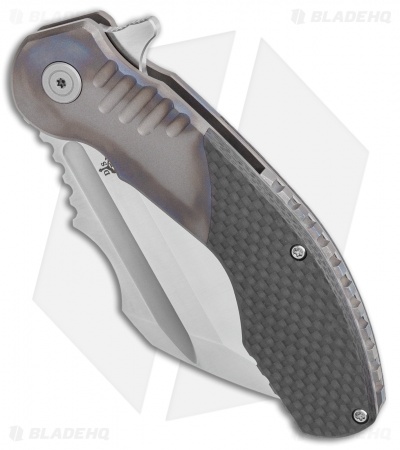 DSK Tactical VX-P Frame Lock Knife Flamed Ti/Carbon Fiber (3.5" Satin 20CV)