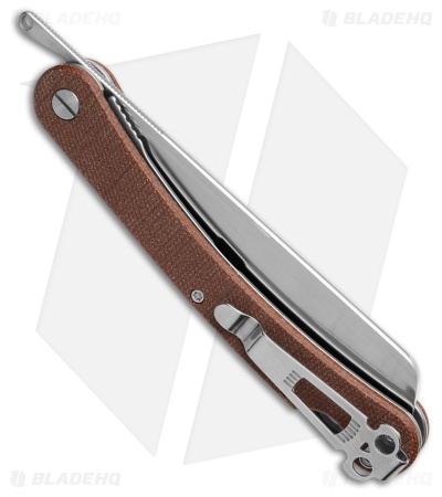 Daggerr Knives Boris Britva Cleaver Liner Lock Knife Brown Micarta (4.4" Satin)