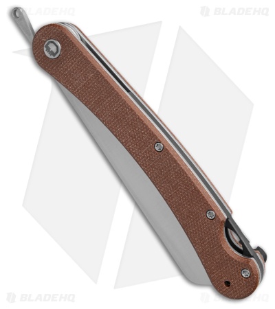 Daggerr Knives Boris Britva Cleaver Liner Lock Knife Brown Micarta (4.4" Satin)