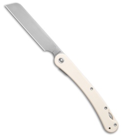 Daggerr Knives Boris Britva Cleaver Liner Lock Knife White G-10 (4.4" Satin)