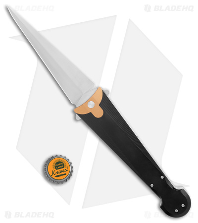 Daggerr Knives Cinquedea Liner Lock Knife Black Aluminum (5.6" Satin D2)