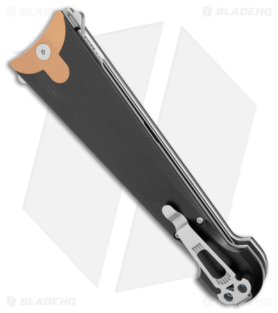Daggerr Knives Cinquedea Liner Lock Knife Black Aluminum (5.6" Satin D2)
