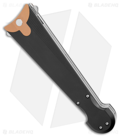 Daggerr Knives Cinquedea Liner Lock Knife Black Aluminum (5.6" Satin D2)