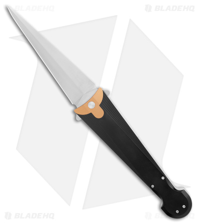 Daggerr Knives Cinquedea Liner Lock Knife Black Aluminum (5.6" Satin D2)