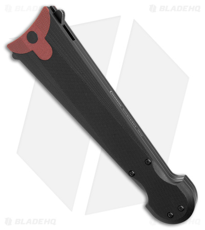 Daggerr Knives Cinquedea Liner Lock Knife Black Aluminum (5.6" Black D2)