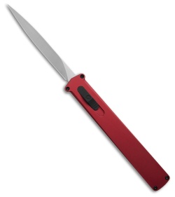 Daggerr Knives Igla Double Action OTF Knife Red Aluminum (3.4" Satin VG10) 