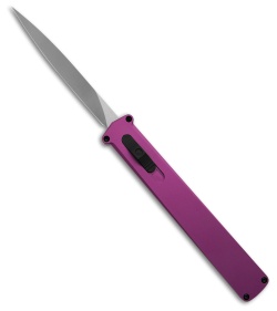 Daggerr Knives Igla Double Action OTF Knife Purple Aluminum (3.4" Satin VG10) 