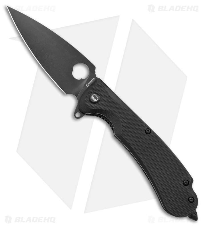 Daggerr Knives Resident Liner Lock Knife Black G-10 (3.5" Blackwash D2) RSBKBW
