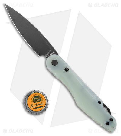 Daggerr Knives Sparrow Button Lock Knife Natural Jade G-10 (3.9" Black) 