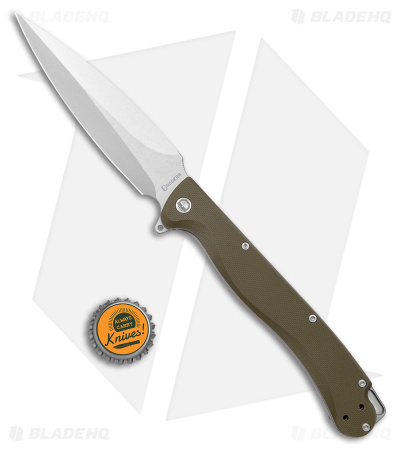 Daggerr Knives Vendetta Frame Lock Knife Olive G-10 (5" Stonewash)
