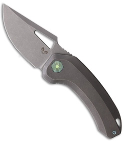 Damned Designs Djinn XL Frame Lock Knife Stonewash Titanium (3.1" SW 14C28N)